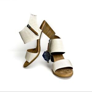 Toms Women's Majorca Cutout‎ Sandal Block Heel Natural Yarn Dye Size 8.5